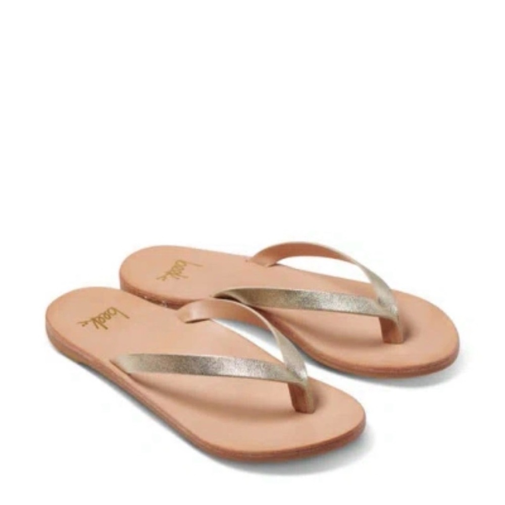 Beek Seabird Metallic Rose Gold Strap Sandals with leather footbed - Picture 2 of 5